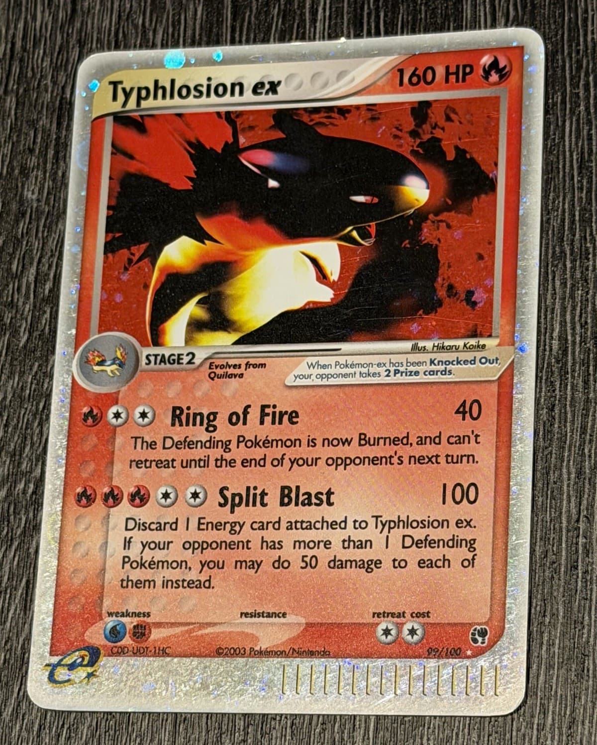 Nintendo Pokemon TCG Typhlosion ex 99/100 EX Sandstorm Holo Ultra Rare 2003