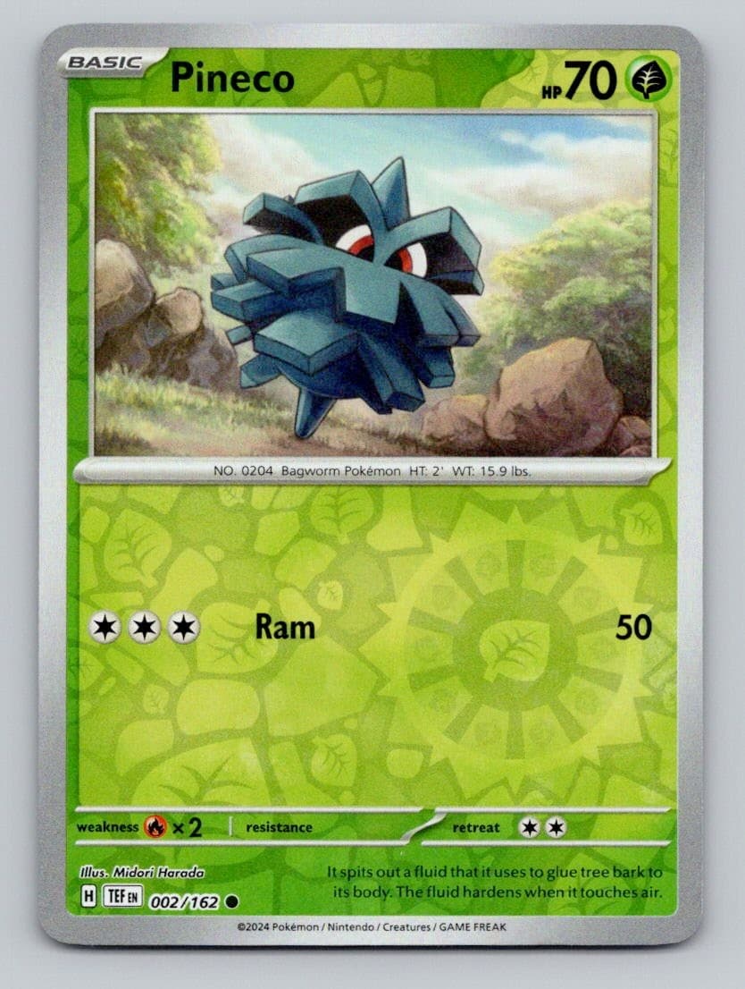 Pineco 002/162 Common Temporal Forces Pokemon Near Mint