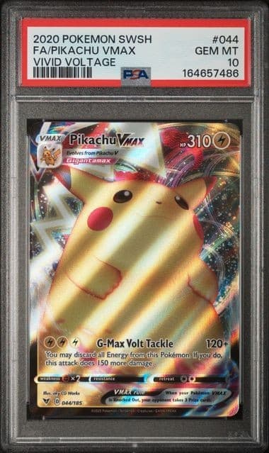 2020 Pokémon SWSH FA/Pikachu VMAX #44 Vivid Voltage PSA 10