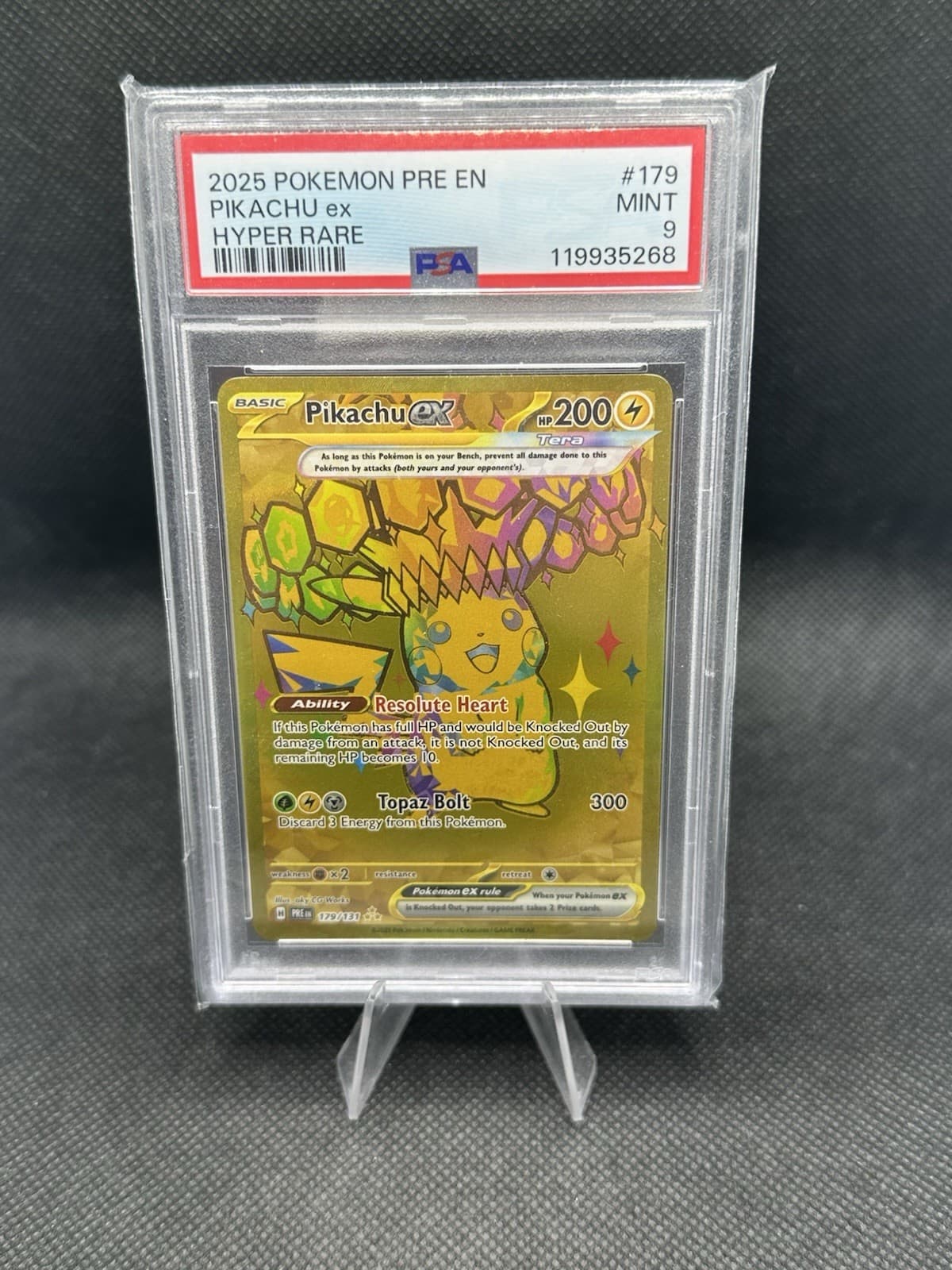 Pikachu ex 179/131 Sv: Prismatic Evolutions Hyper Rare PSA 9