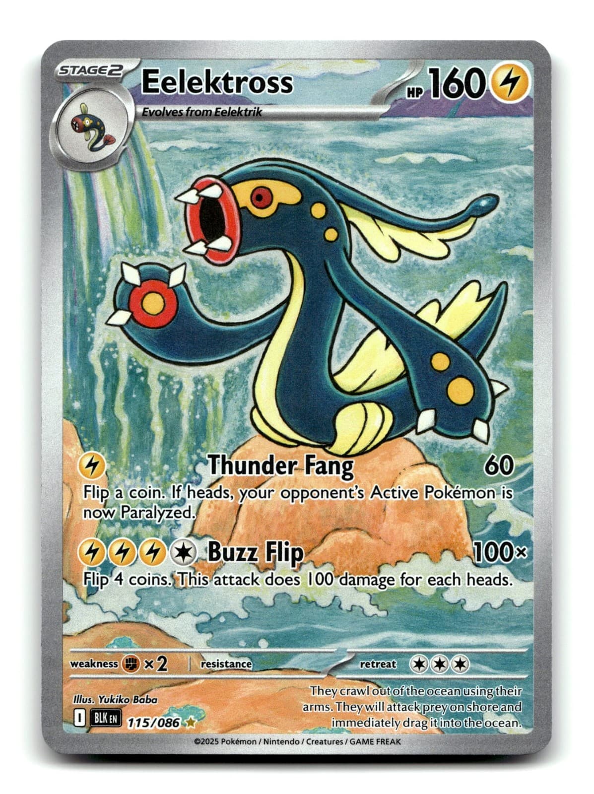 Pokemon Eelektross 115/086 SV: Black Bolt Illustration Rare Near Mint