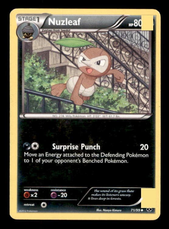 Nuzleaf 71/99 Uncommon Next Destinies Pokemon Moderately Played