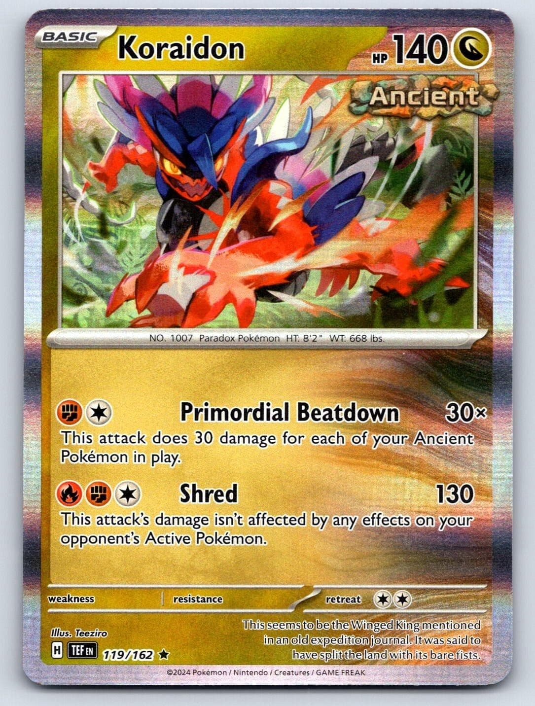 Koraidon 119/162 Temporal Forces Holo Pokemon Near Mint