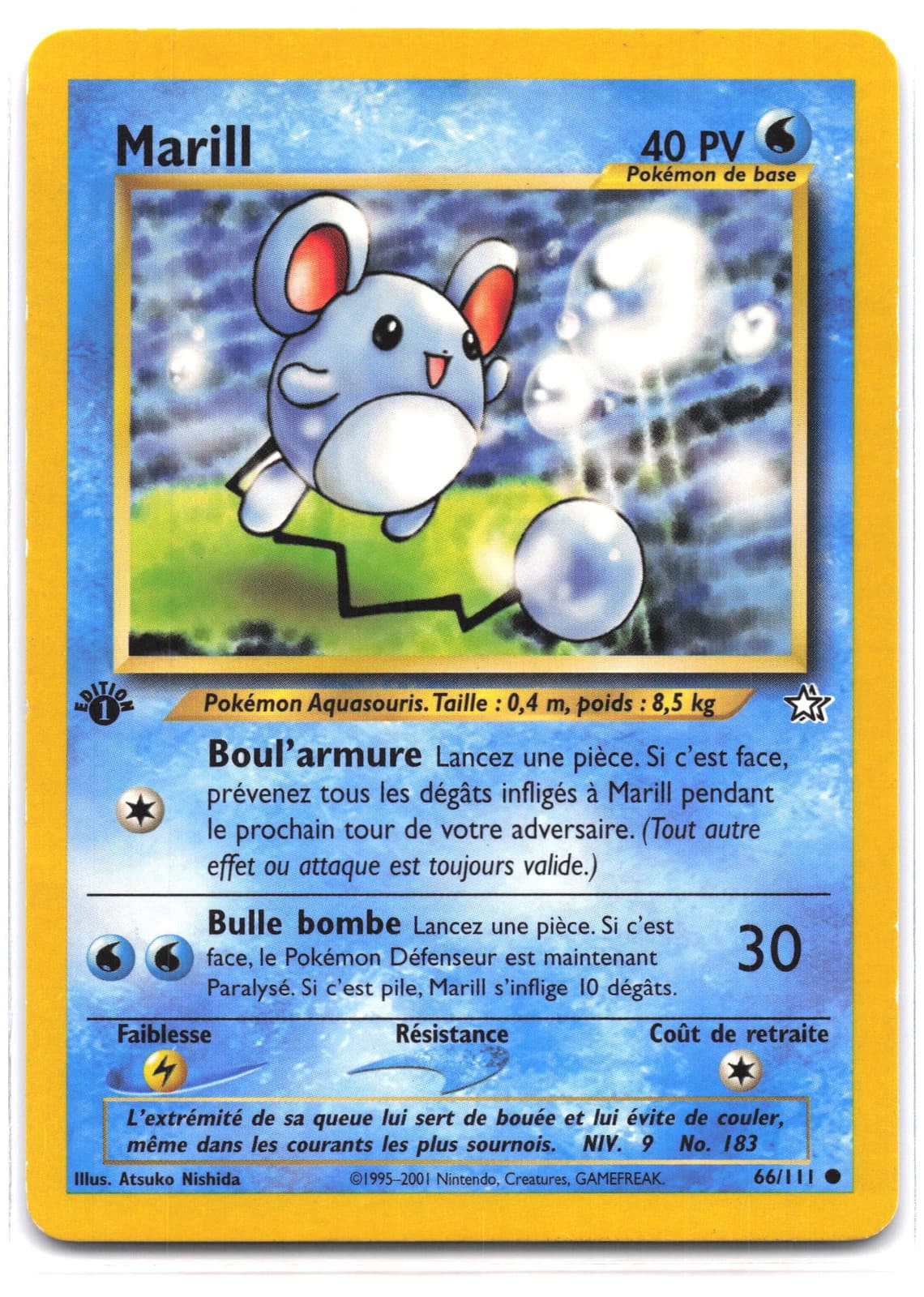Carte Pokémon Marill 66/111 Edition 1 ED1 Neo Genesis VF FR