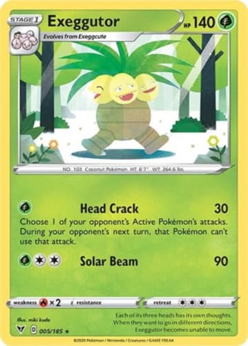 Pokemon - Exeggutor - 005/185 - Rare - Vivid Voltage - NM/M