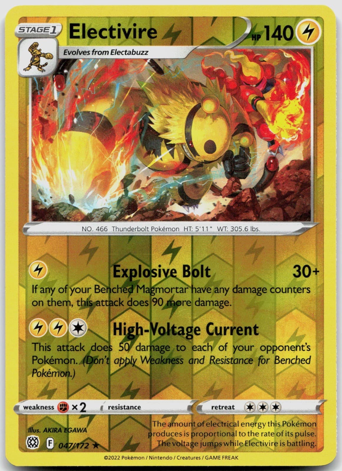 Electivire 047/172 SWSH09: Brilliant Stars POKEMON TCG Rare