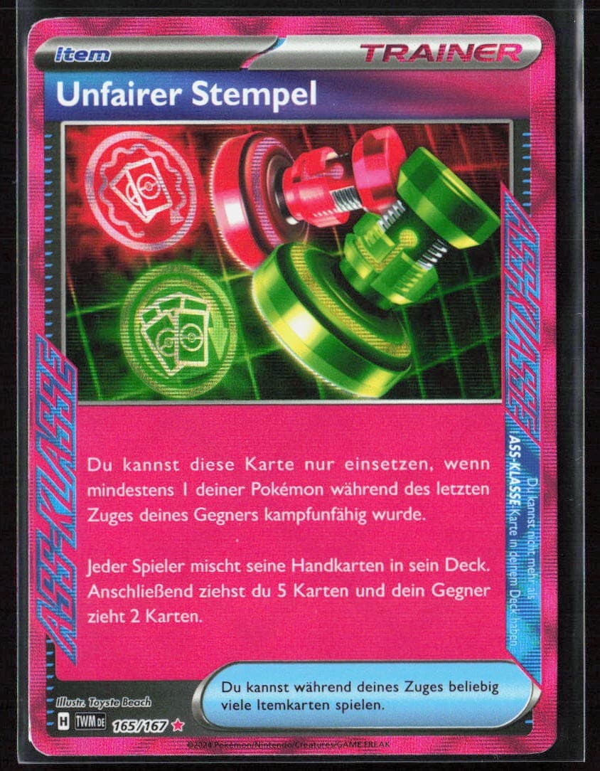 Pokemon TCG Unfairer Stempel 165 2024 Maskerade im Zwielicht NM