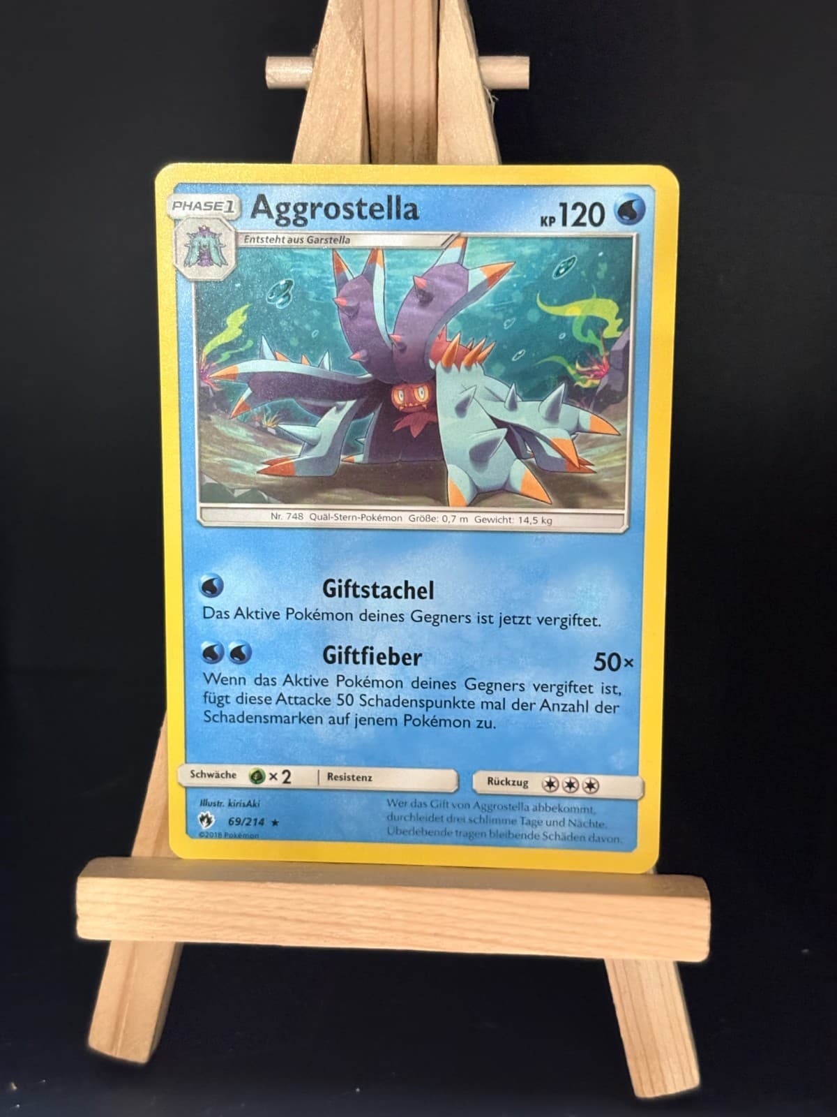Aggrostella 69/214 Pokemon Karte TCG aus Echo des Donners
