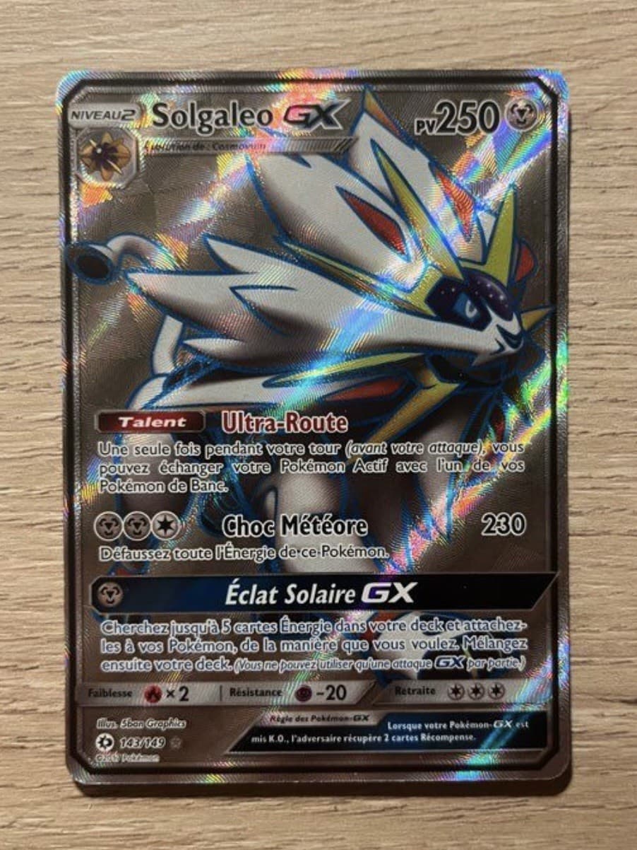 Carte Pokémon Solgaleo GX 143/149 Full Art Soleil Et Lune Français 
