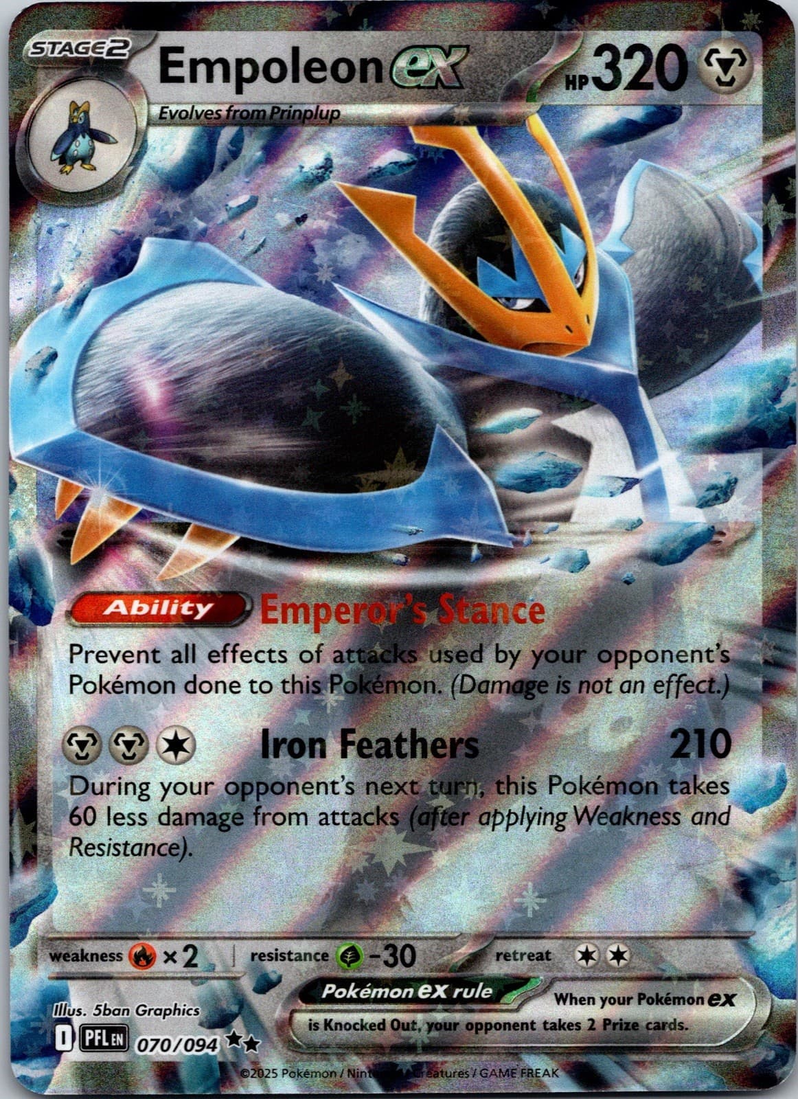 Pokemon Phantasmal Flames Empoleon ex 70/94 NM