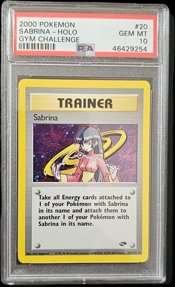 PSA 10 Pokemon Sabrina Trainer Gym Challenge 20/132 Holo Gem Mint Unlimited
