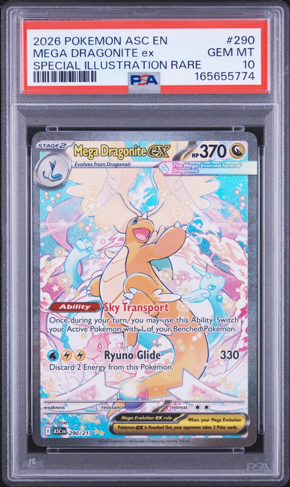 2026 POKEMON ASC EN-ASCENDED HEROES #290 MEGA DRAGONITE EX PSA 10