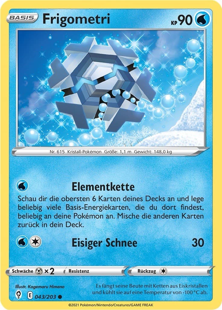 43/203 Frigometri NM - Drachenwandel 2021 NON HOLO Pokémon Deutsch