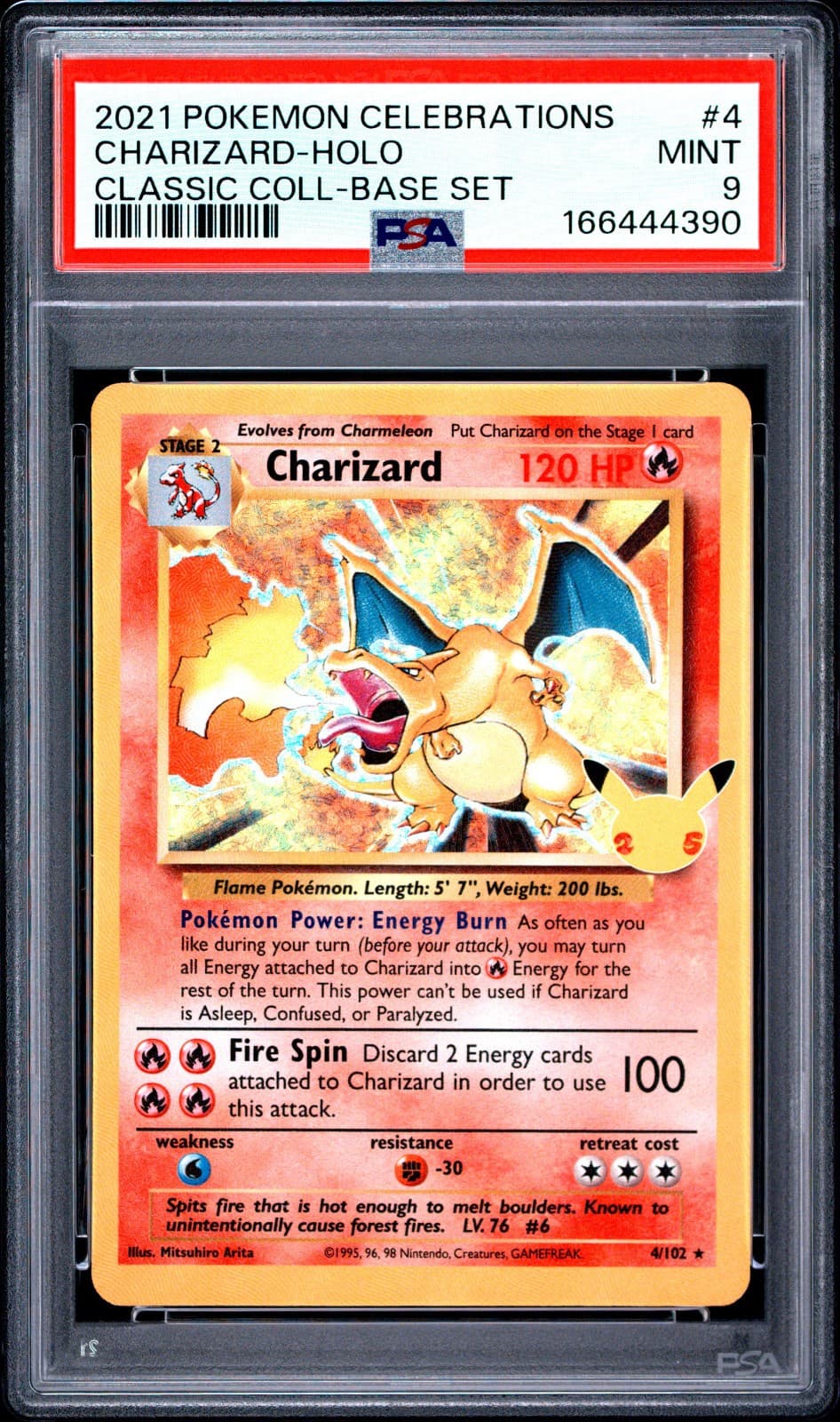 2021 POKEMON CELEBRATIONS CLASSIC COLLECTION #4 CHARIZARD HOLO PSA 9 MINT