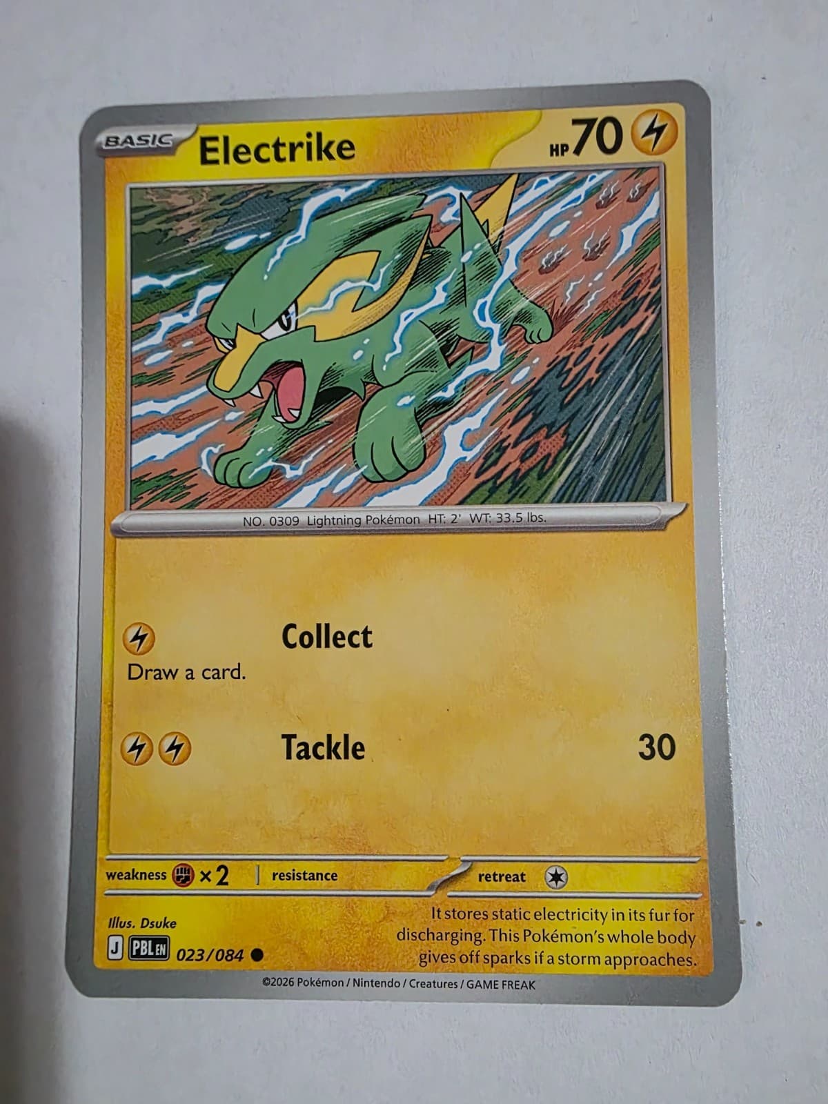 Pokemon Pitch Black Electrike 23/84 common NM