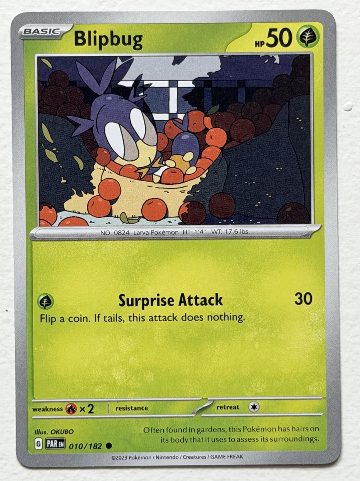 Blipbug 10/182 Paradox Rift Common Near Mint Pokemon