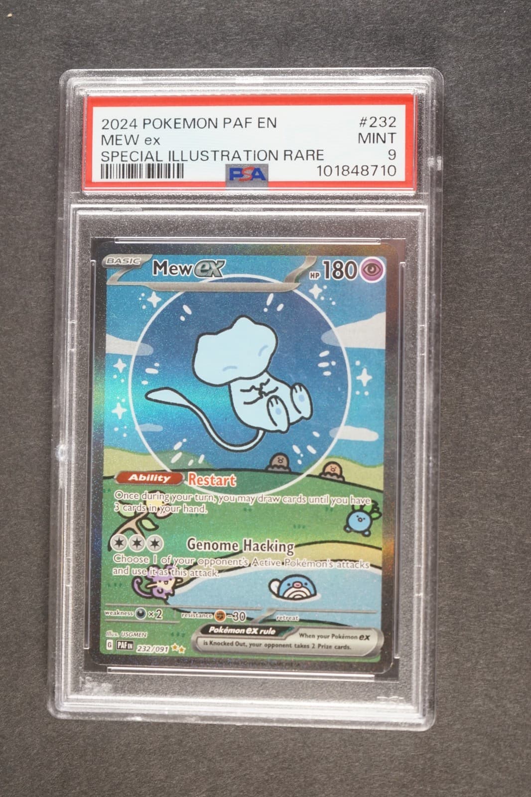 2024 Pokemon Paldean Fates Mew ex #232 Special Illustration Rare SIR PSA 9