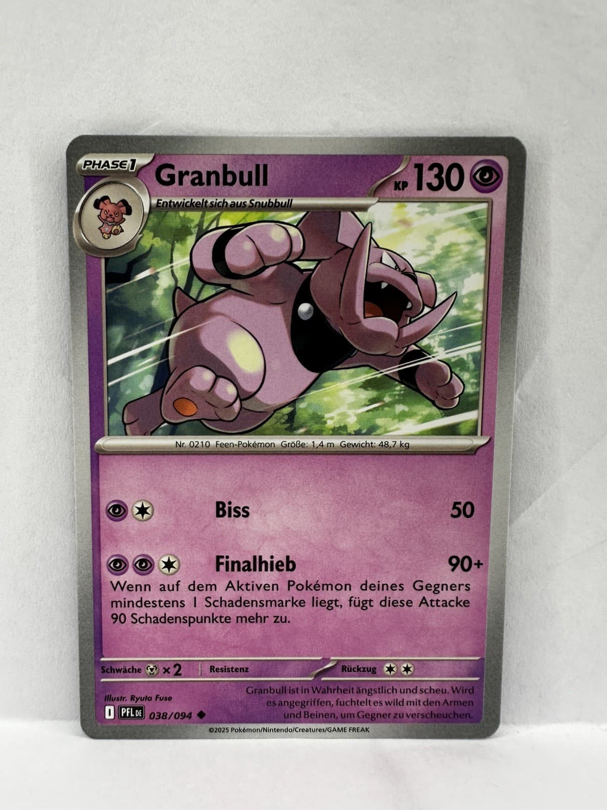 Pokémon Karte 2025 TCG Granbull 38/94 Fatale Flammen Deutsch