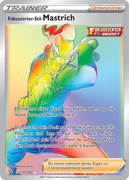 Fokussierter-Stil-Mastrich 177/163 RAINBOW Pokemon Kampfstile Karte Deutsch