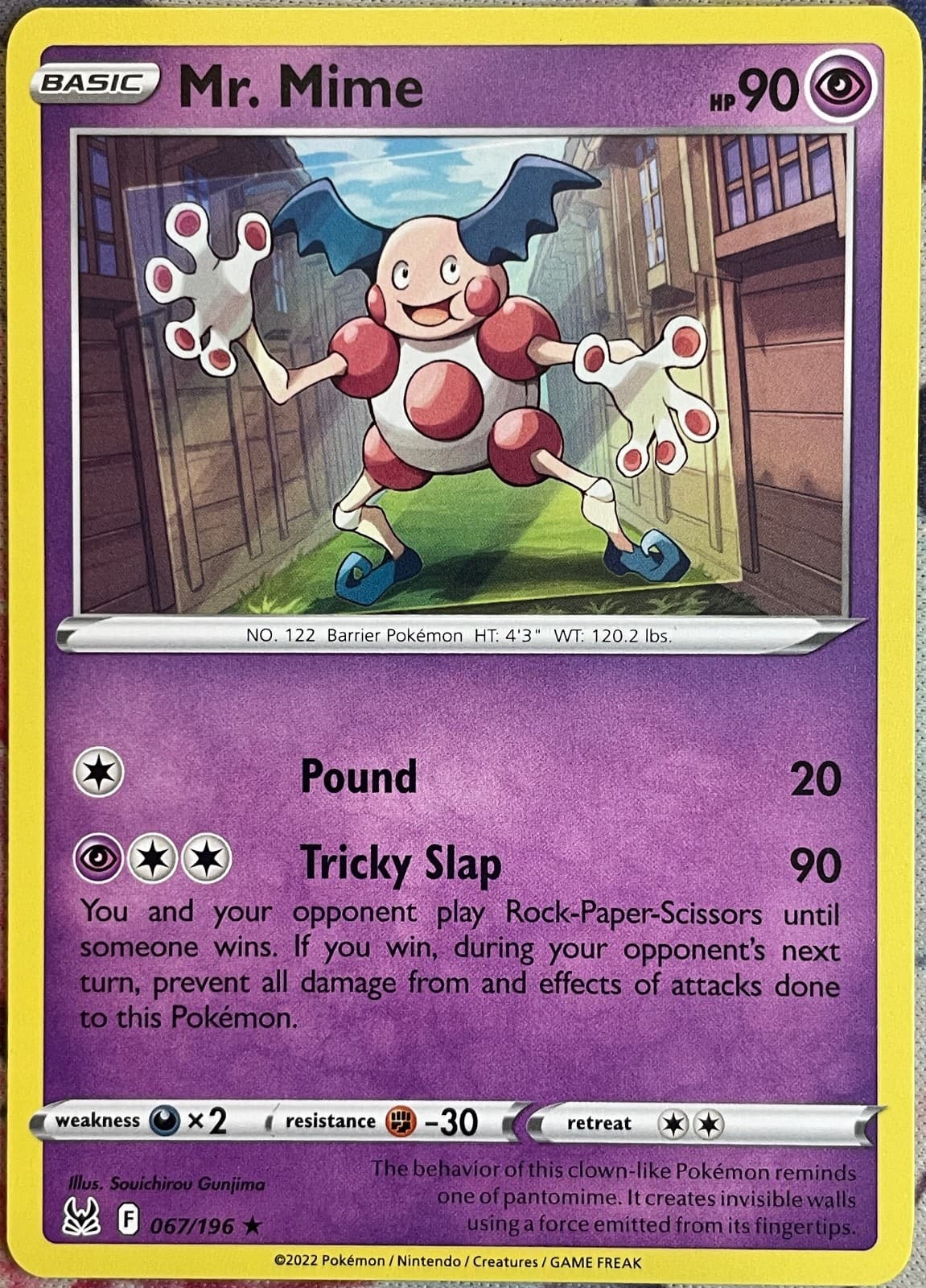 Mr. Mime Rare - 067/196 - Lost Origin Pokemon 2022