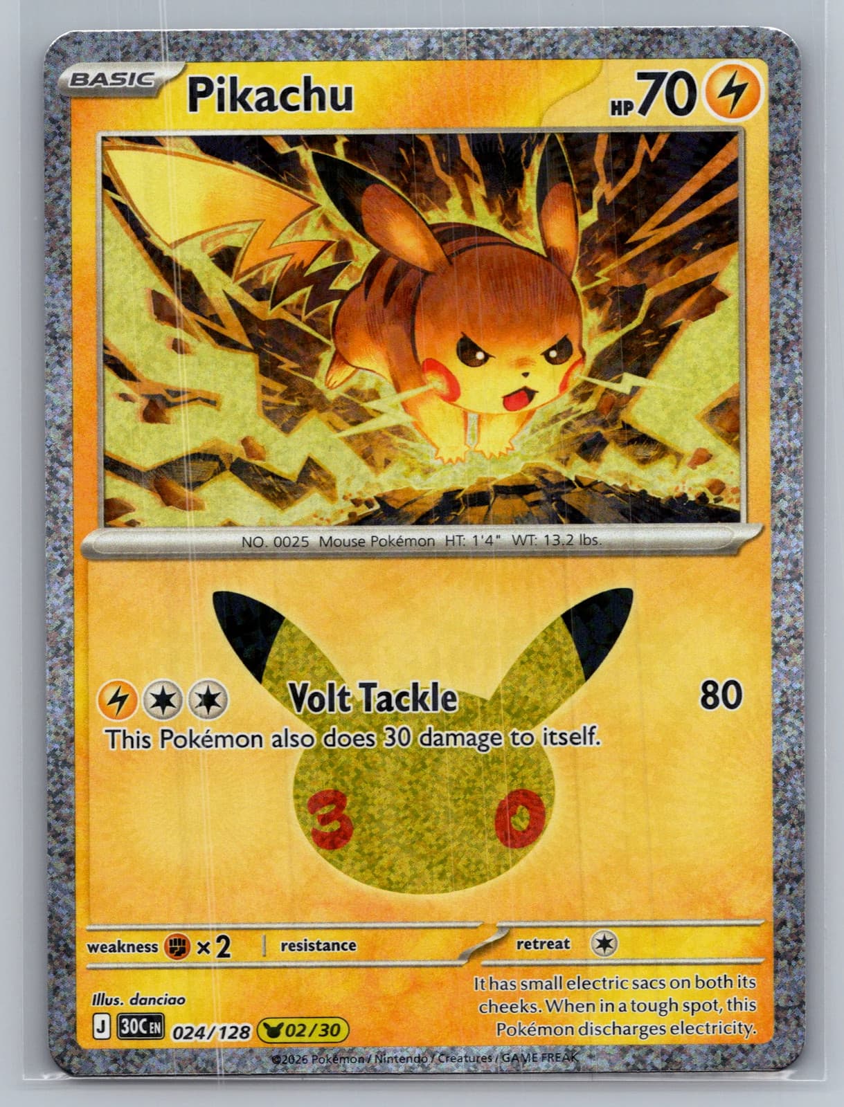 Pikachu #24/128 2026 30th Celebration Pokemon TCG