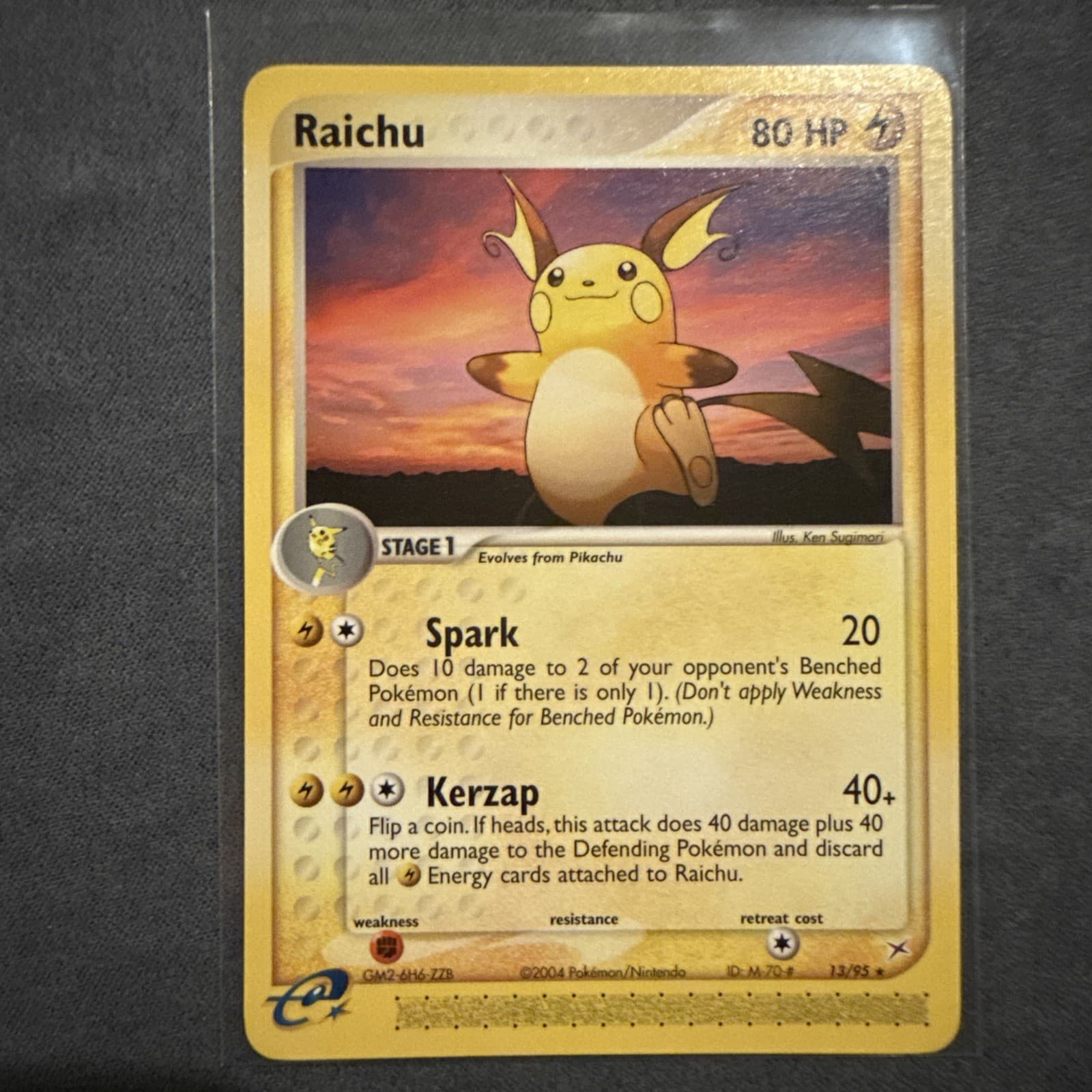 Team Magma Vs Team Magma Raichu Old Vintage Pokemon Card 2004 13/95 Rare