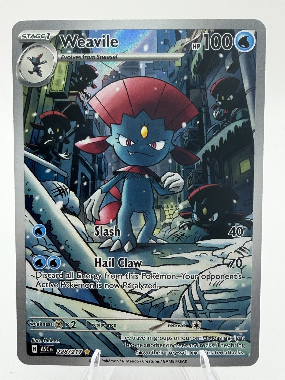 Pokemon Weavile 228/217 IR Ascended Heroes Illustration Rare Full Art NM
