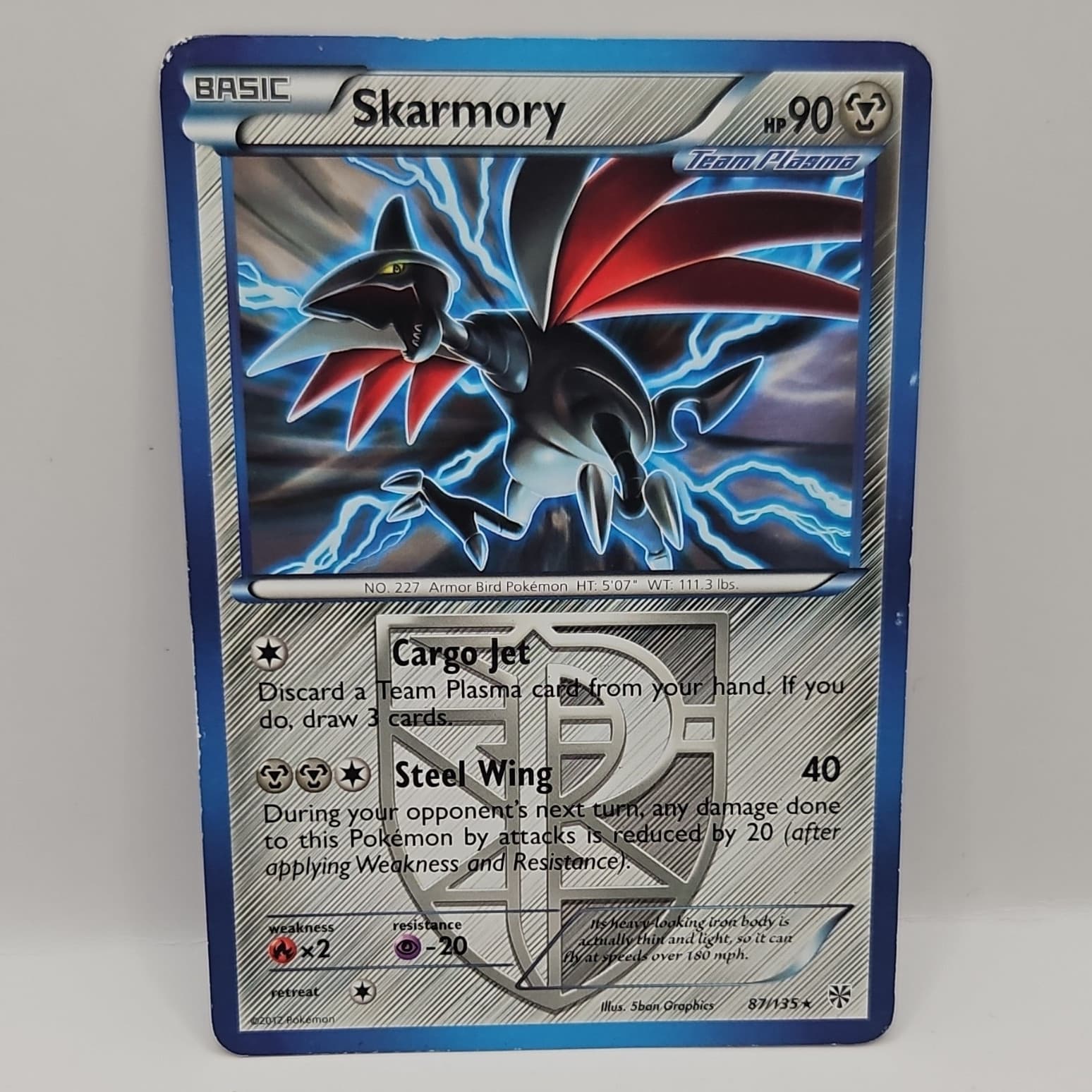 Pokemon TCG Skarmory 87/135 Plasma Storm Team Plasma Regular Rare English 90 HP