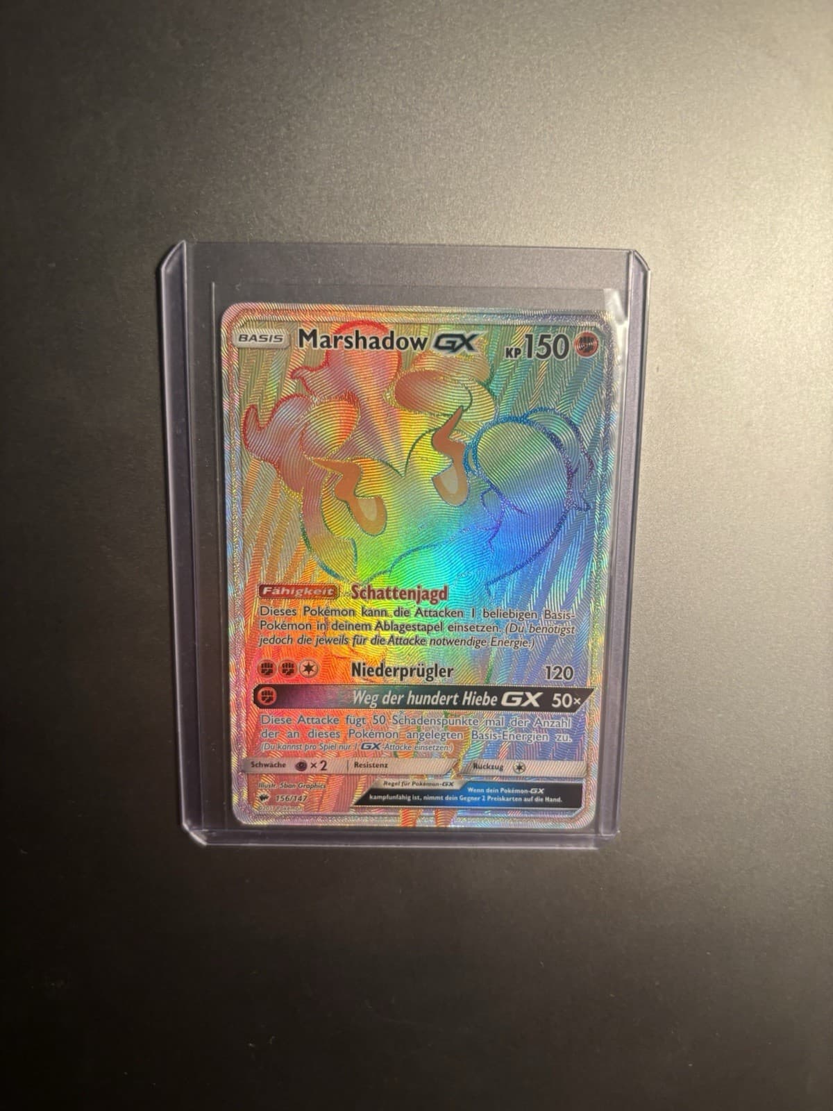 Marshadow GX Rainbow - Nacht in Flammen - 156/147 - Pokemon Karte - Deutsch