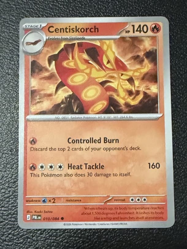 Pokemon Pitch Black Centiskorch 10/84 common