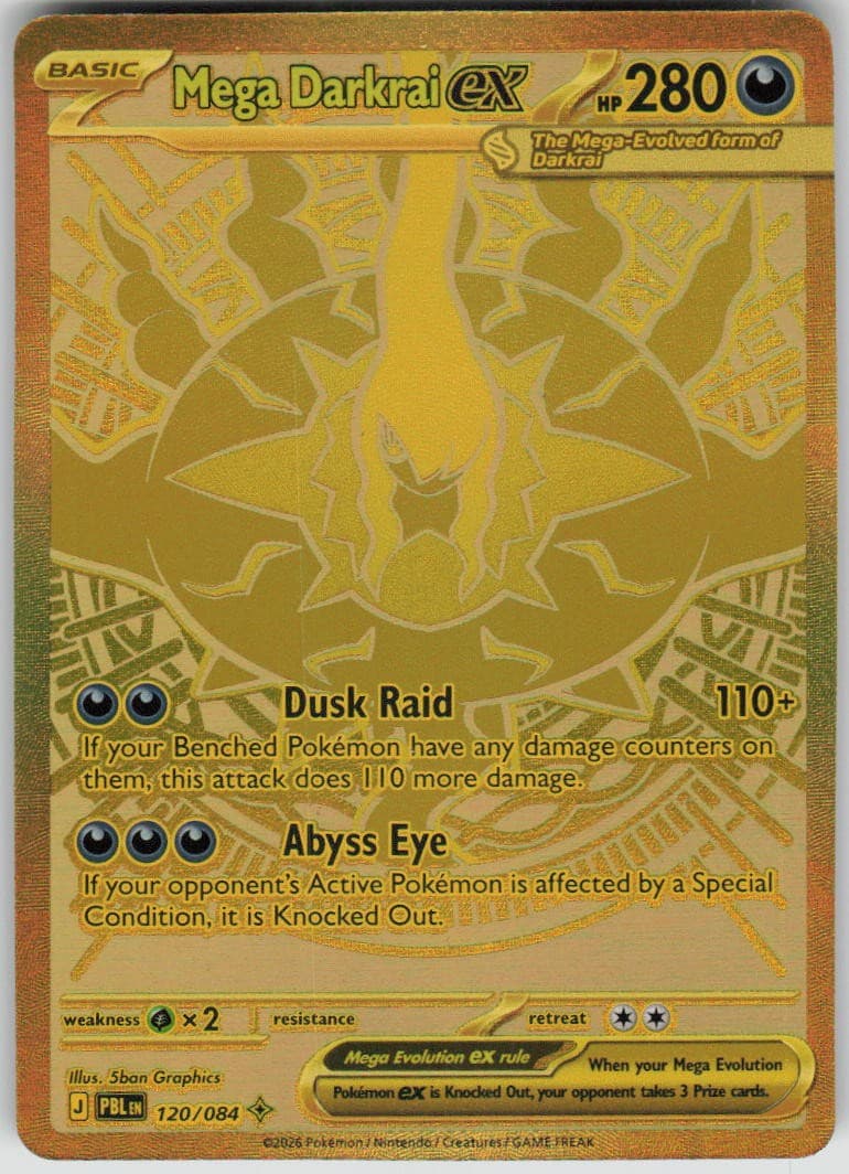 Pokemon Mega Darkrai ex 120/084 Pitch Black Holofoil Mega Hyper Rare NM