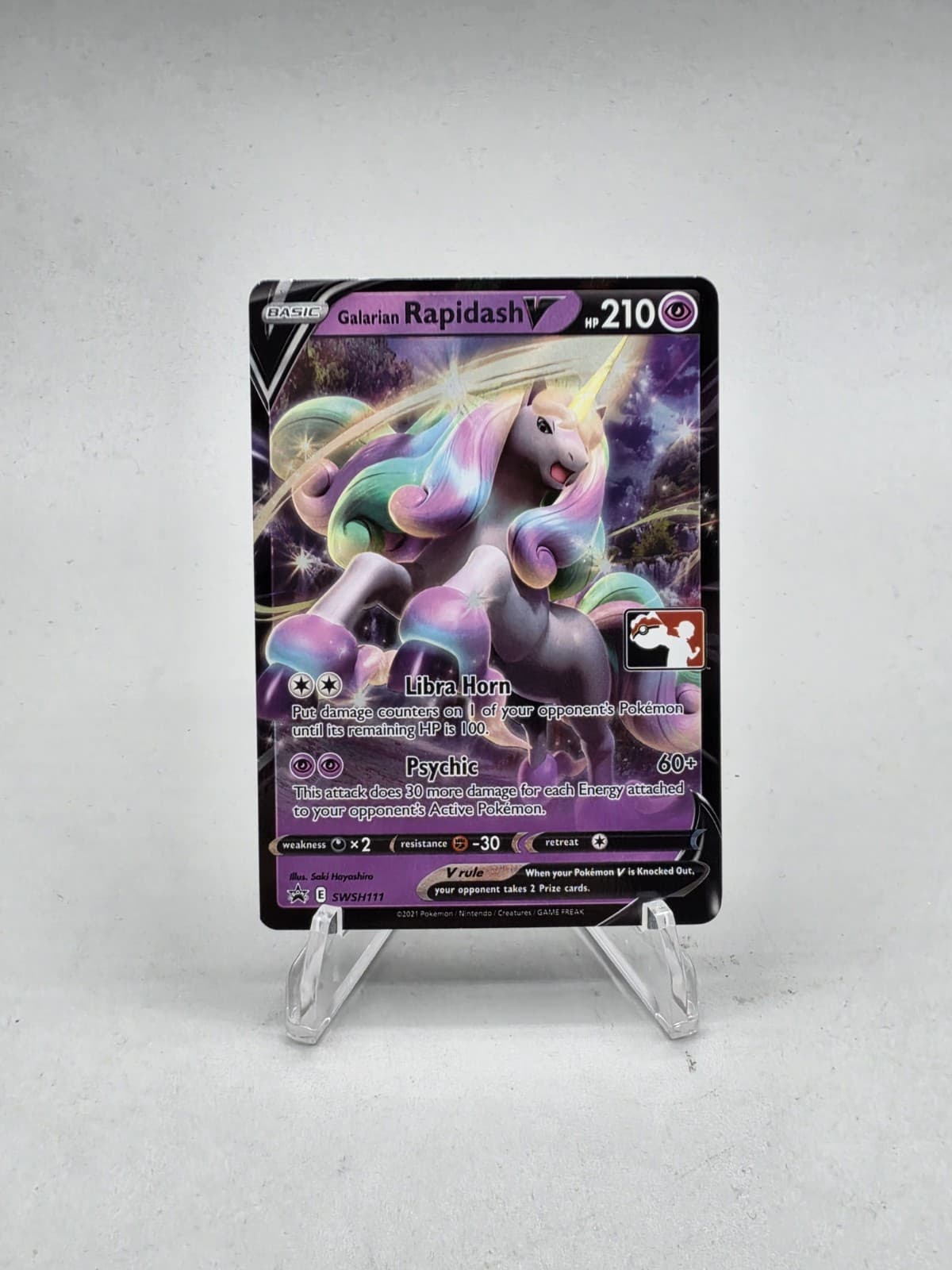 Pokemon Galarian Rapidash V SWSH111 Play! Stamp Prize Pack Series 1