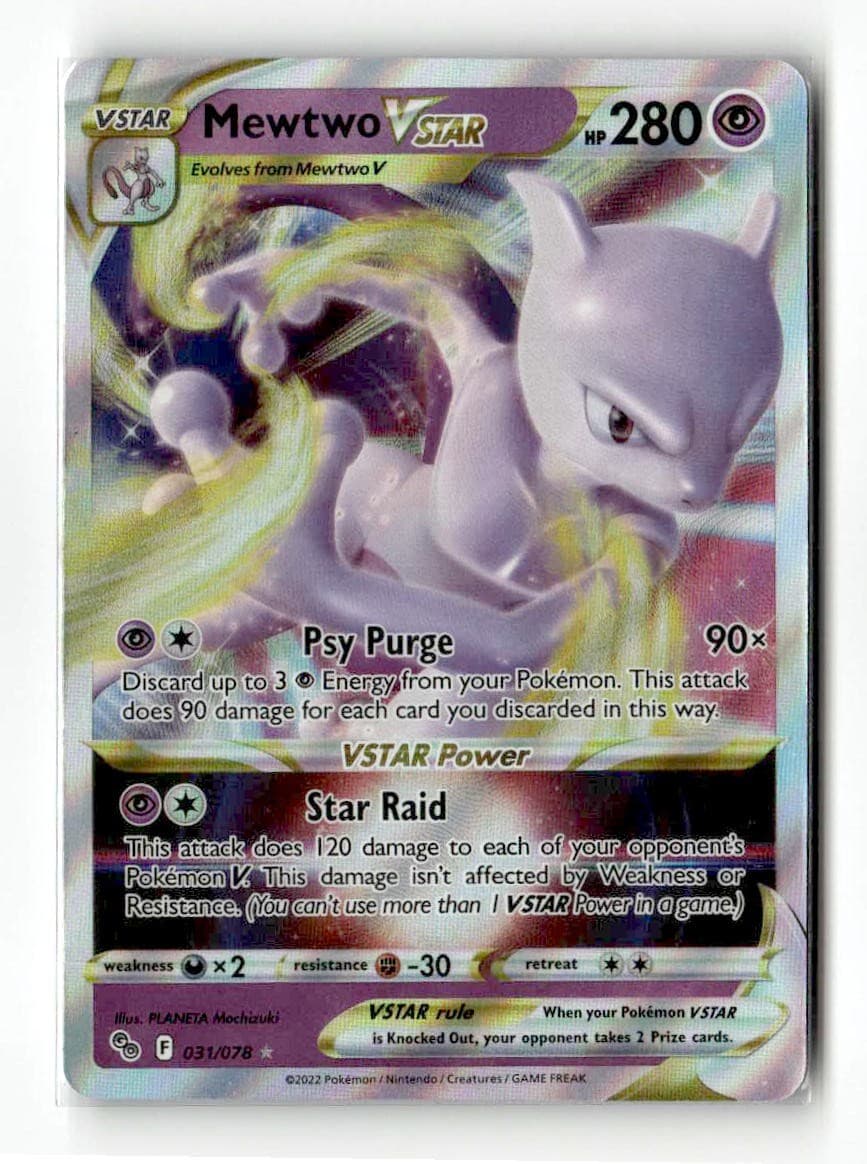 Mewtwo VSTAR 031/078 Pokemon GO Holo Ultra Rare NM