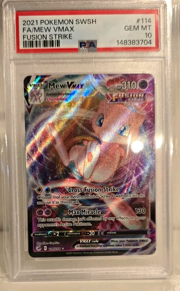 2021 Pokemon Fusion Strike Mew VMAX #114/264 Full Art PSA 10 GEM MINT