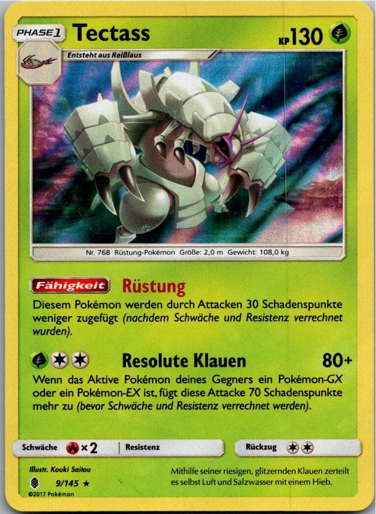Pokemon Tectass 9/145 Stunde der Wächter Holo Deutsch