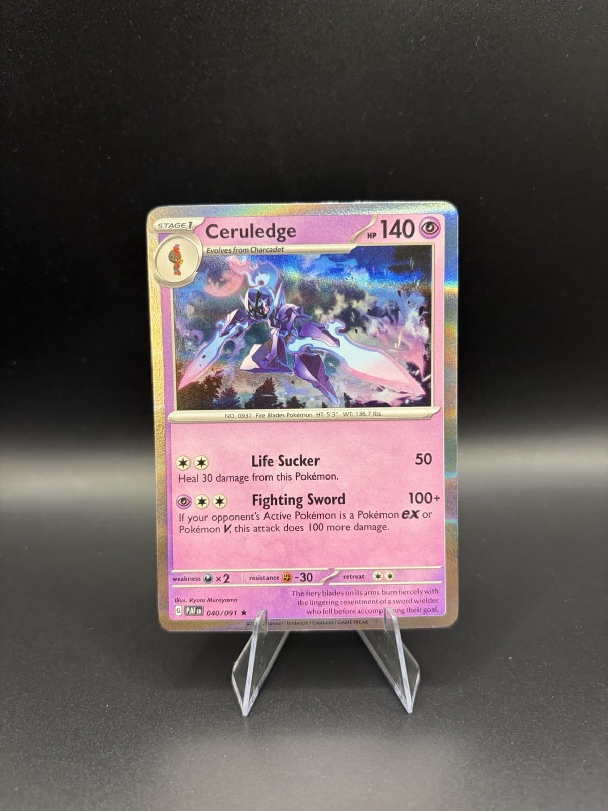 Ceruledge 40/91 Rare Holo | Paldean Fates | Pokemon Card