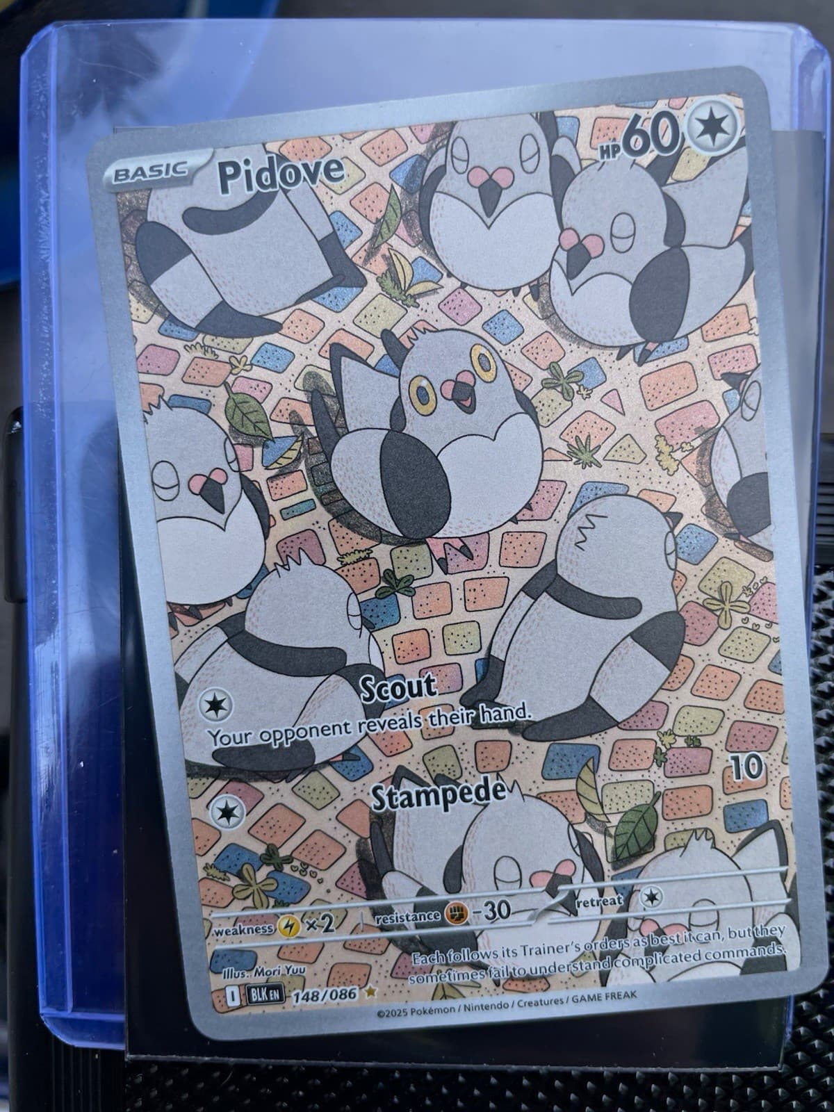 Pokemon TCG Pidove 148/086 Sv: Black Bolt Illus Rare Full Art Holo Eng HP60
