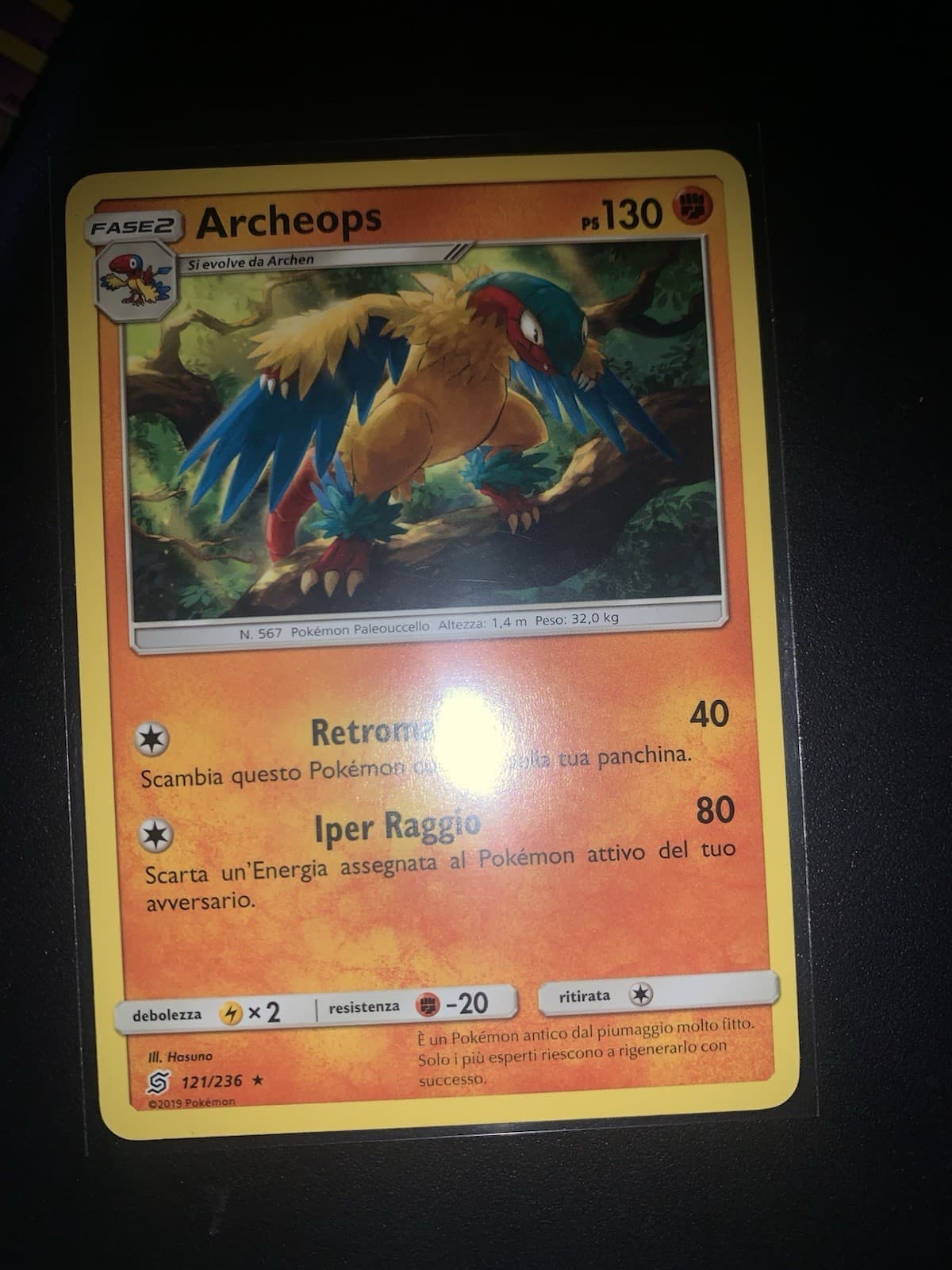 Archeops Rara Carta 121/236 Italiano Pokemon Sintonia Mentale Ita