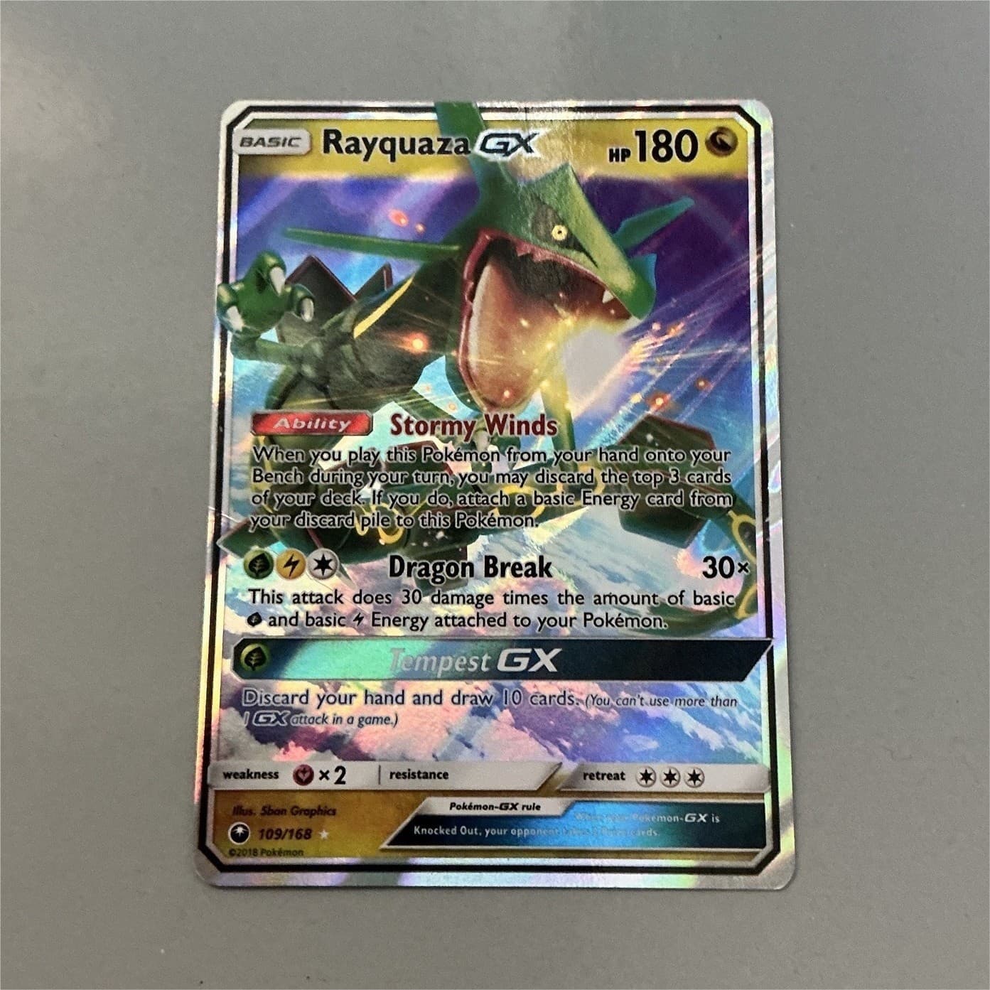 The Pokemon Company Rayquaza GX 109/168 SM Celestial Storm Ultra Rare Holo FA EN