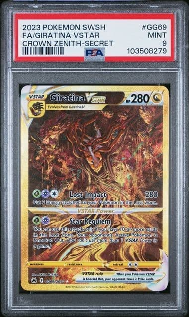 Giratina GG69 VSTAR - Alt Art Gold Crown Zenith GG69/GG70 Pokemon - PSA 9