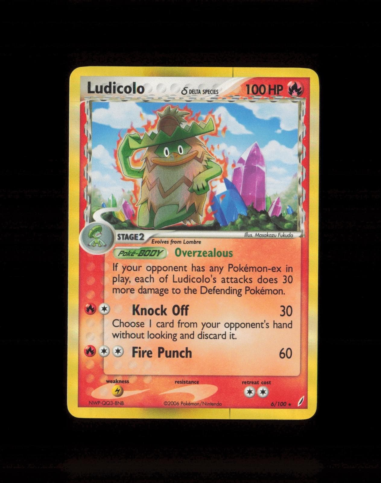 2006 Pokemon Crystal Guardians Ludicolo 6/100 Holo NM
