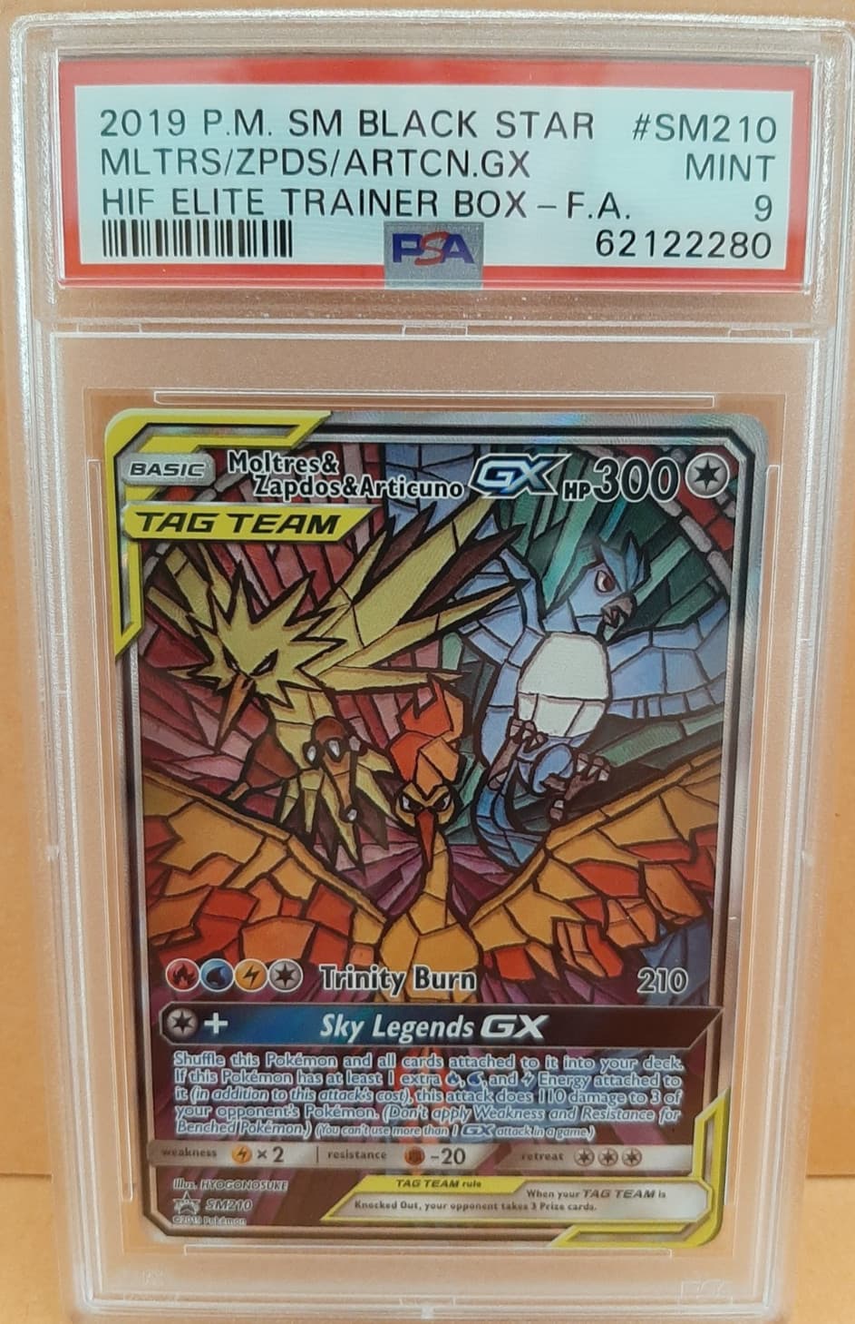 PSA 9 Pokémon 2019 Black Star Promo Moltres Zapdos Articuno GX SM210 Tag Team
