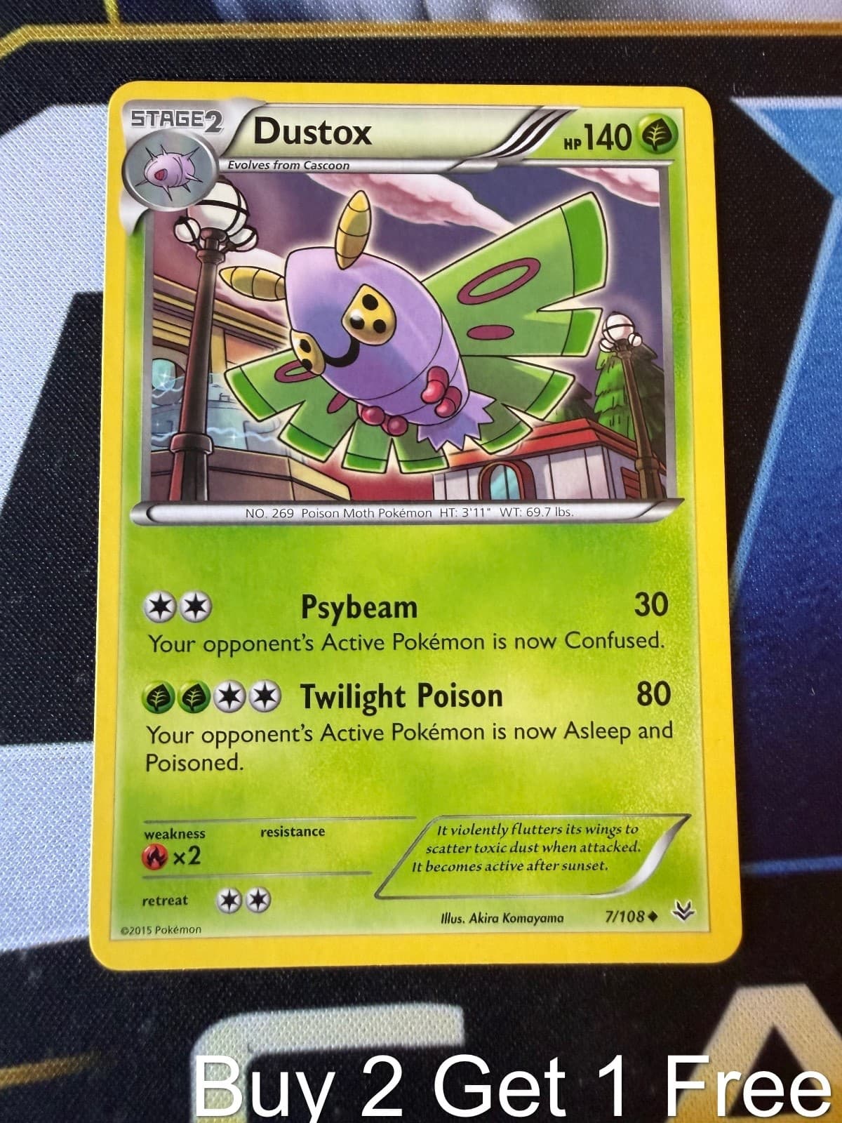Dustox 7/108 Roaring Skies Uncommon Pokemon Near Mint
