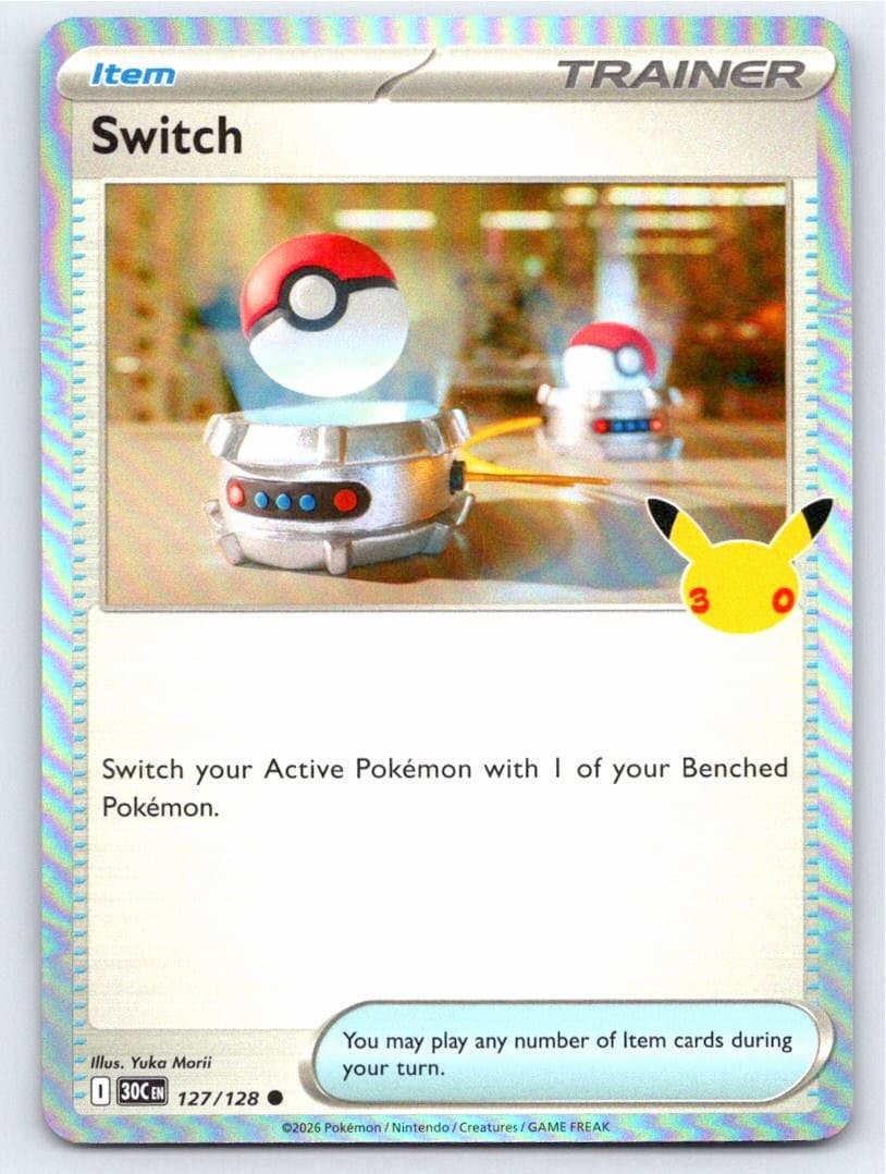 2026 POKEMON ME: 30TH CELEBRATION SWITCH 127/128 HOLO C NM A102040 FREE S&H