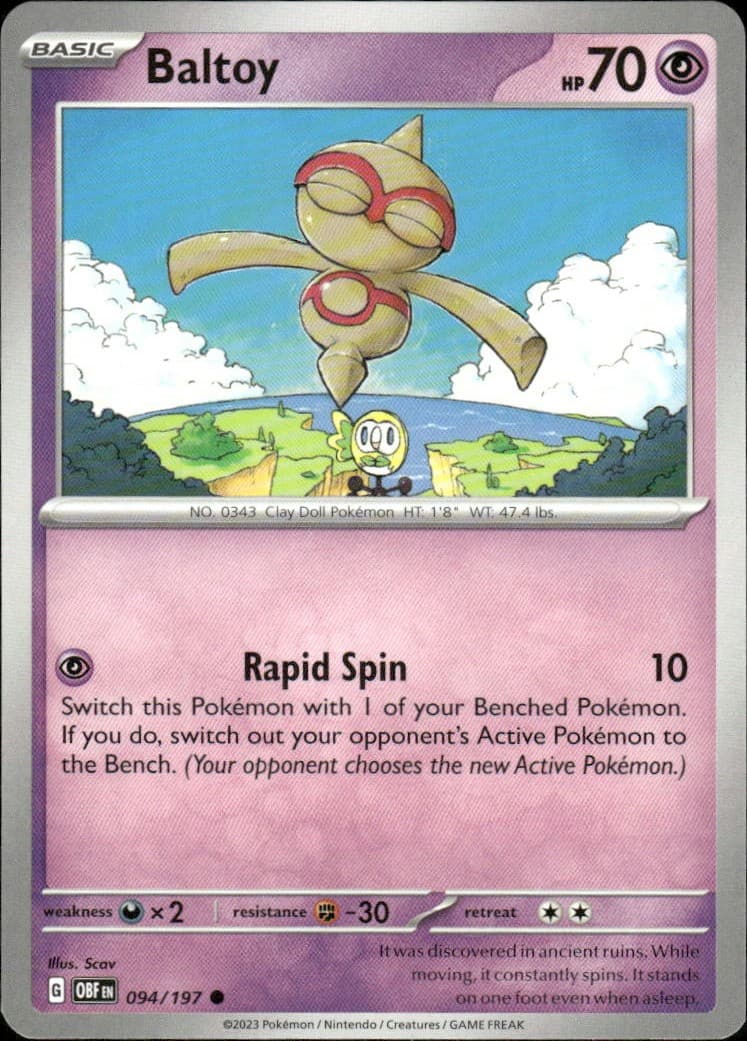 Baltoy Obsidian Flames 094/197 Common Pokémon — English NM