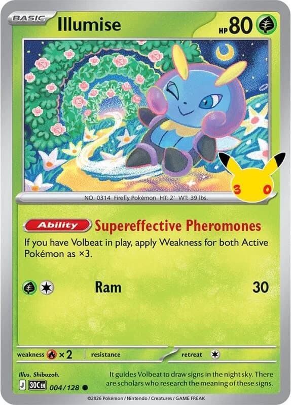 Pokemon TCG 30th Celebration Illumise Holo #4/128