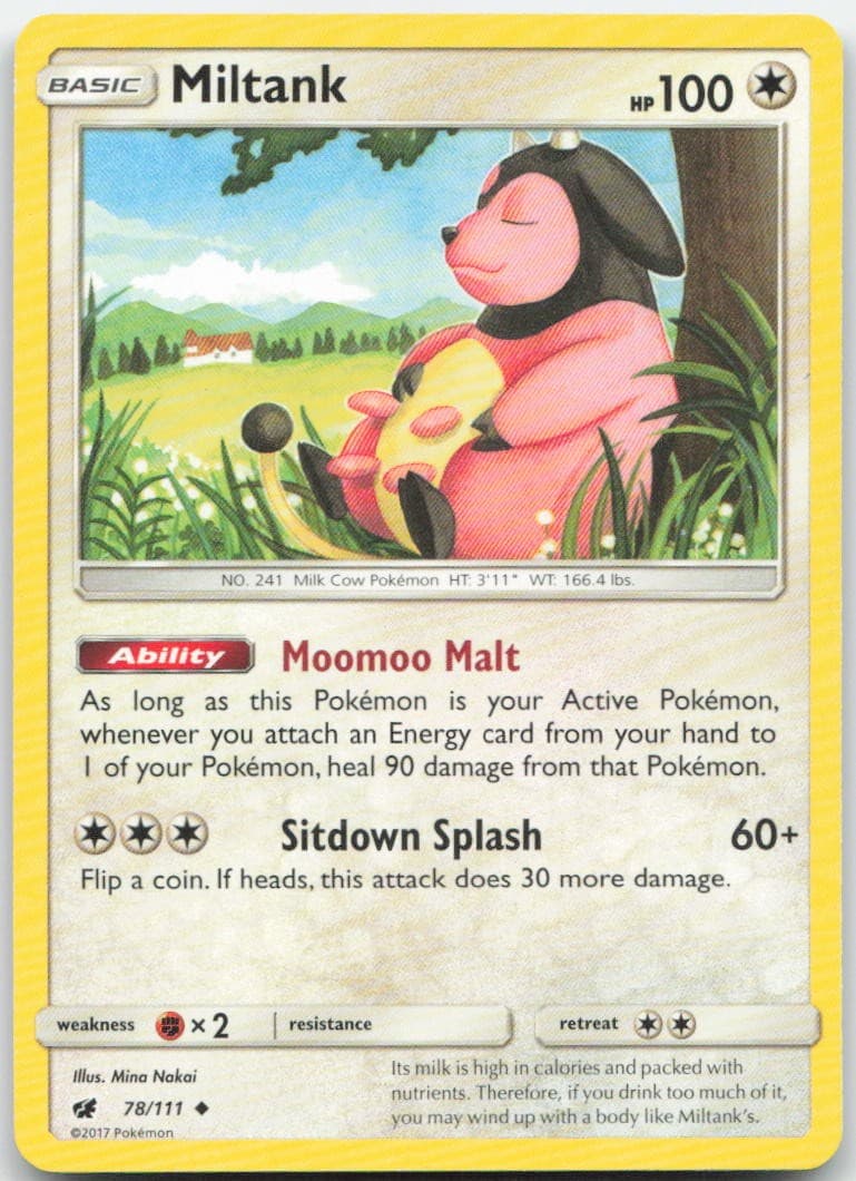 Miltank 78/111 Uncommon Crimson Invasion Pokemon Moderately Played