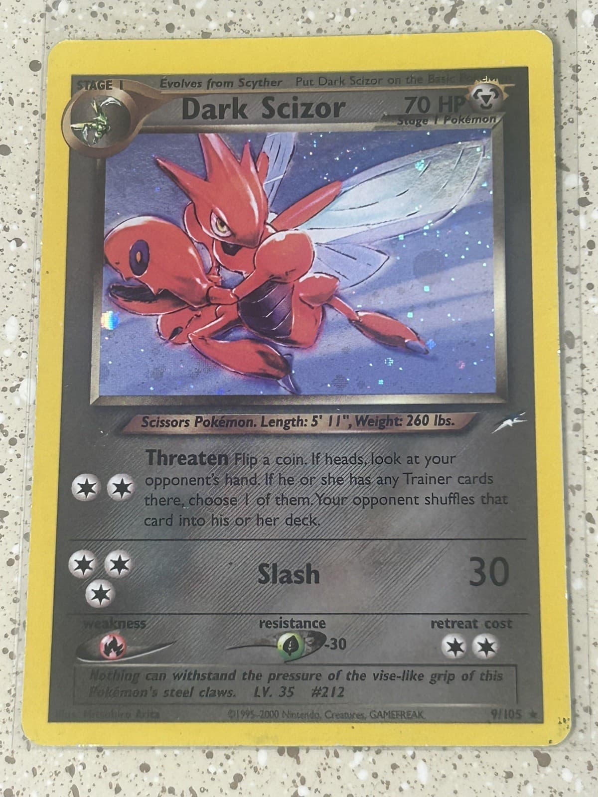 Dark Scizor Neo Destiny 9/105 Holo Rare Holo English 2002 SWIRL