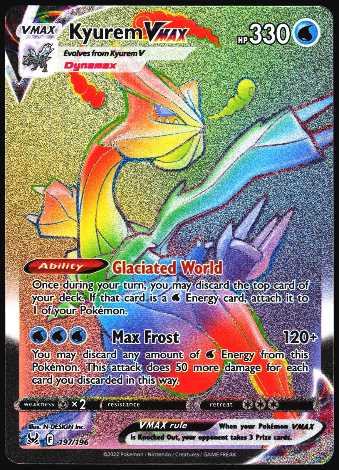 Pokemon Card- Kyurem VMAX (Secret) SWSH11: Lost Origin #197/196