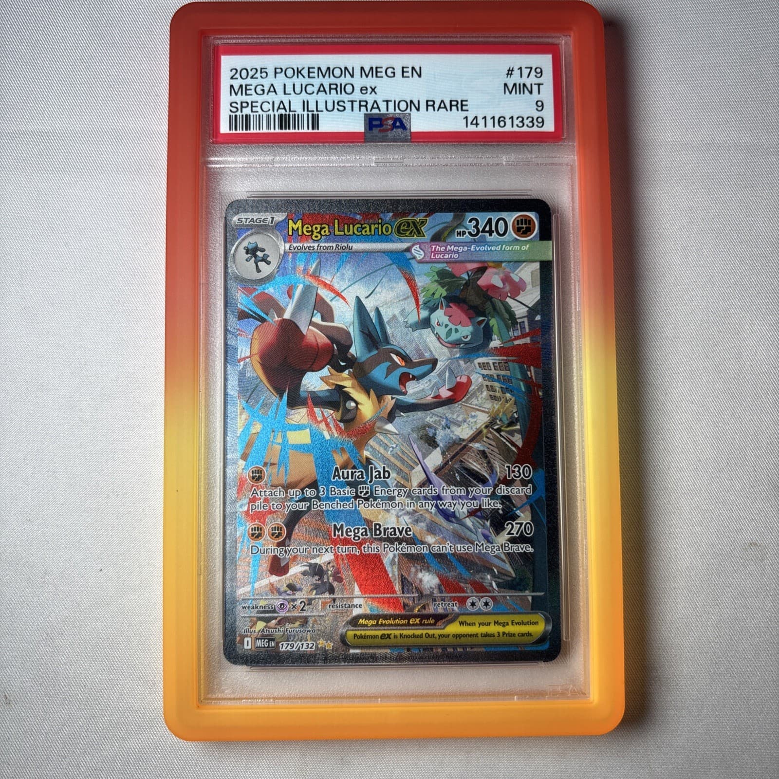 Pokemon TCG 2025 Mega Lucario ex Me01: Mega Evolution 179/132 SIR Holo PSA 9